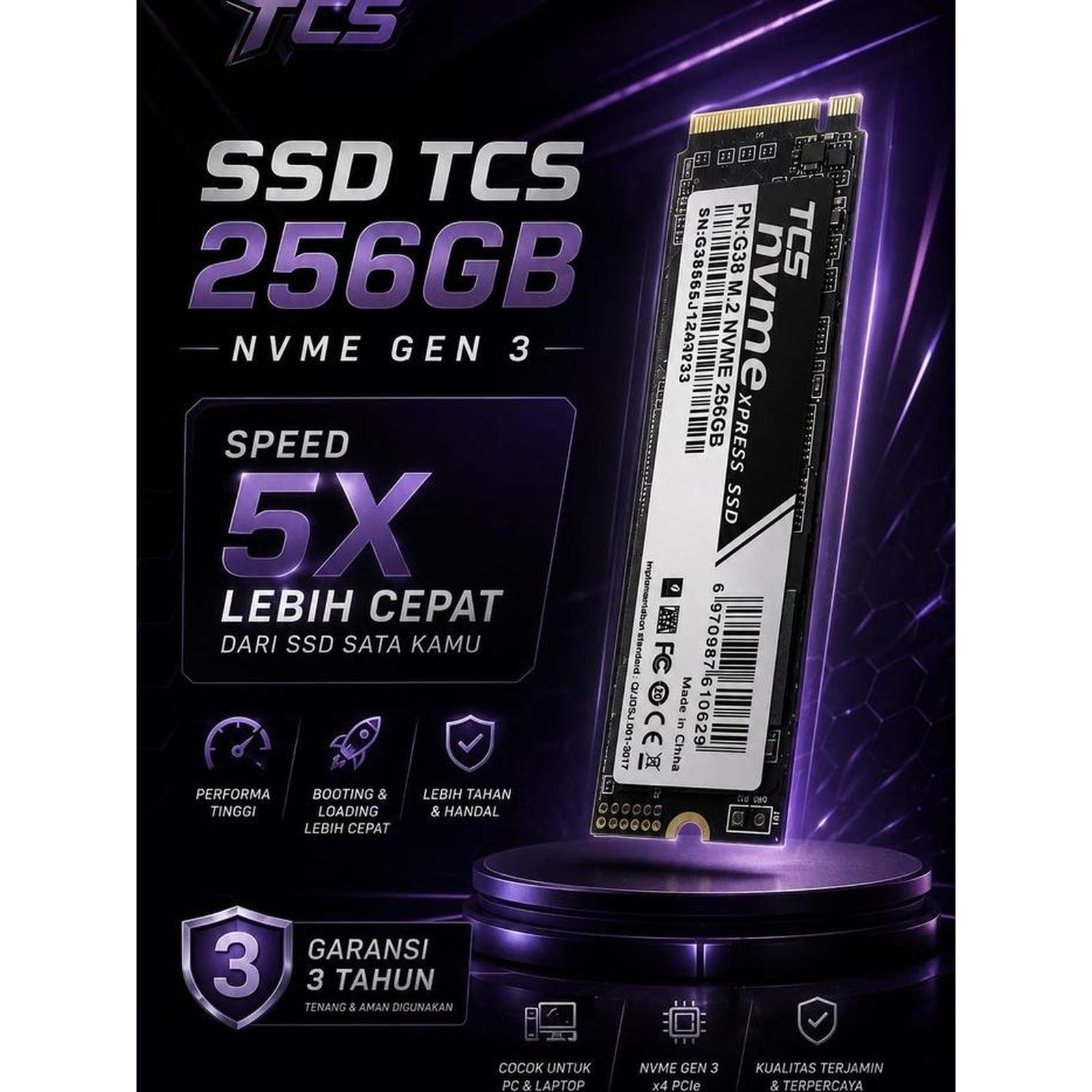 TCS G38 SSD 256GB M.2 Nvme 2280 Gen3