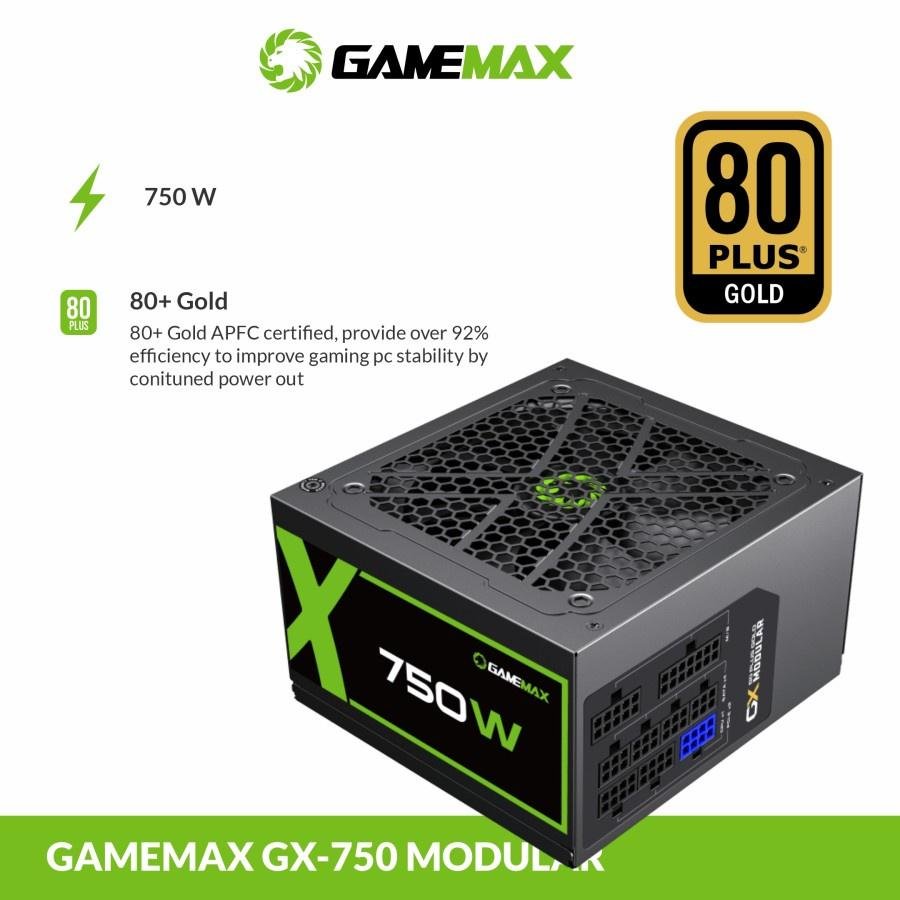 Gamemax GX-750 Power Supply 750W Modular 80+ Gold ATX - PSU 750W