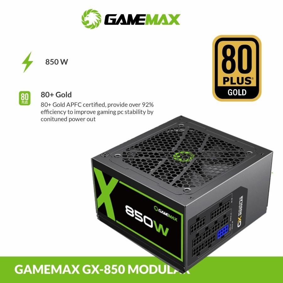 Gamemax GX-850 Power Supply 850W Modular 80+ Gold ATX - PSU 850W