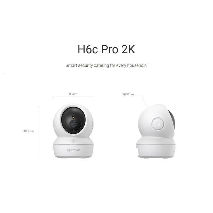 Ezviz CCTV H6c Pro 2K 3MP Smart Wi-Fi Pan Tilt IP Camera CCTV Indoor - Gambar 5