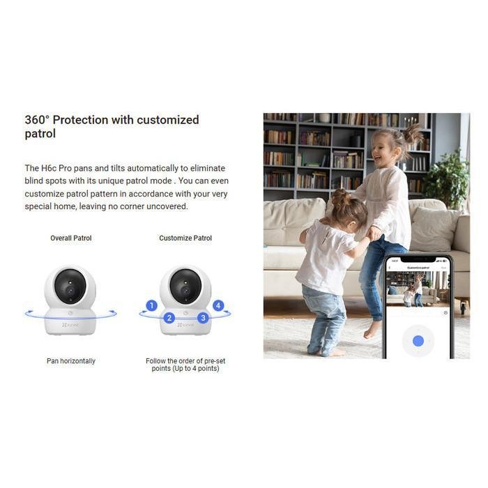 Ezviz CCTV H6c Pro 2K 3MP Smart Wi-Fi Pan Tilt IP Camera CCTV Indoor - Gambar 4