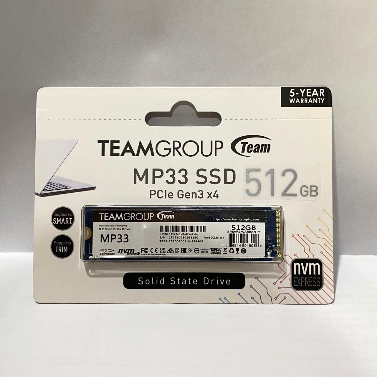 Team Group MP33 512GB SSD M.2 NVME 2280 PCIE Gen3x4